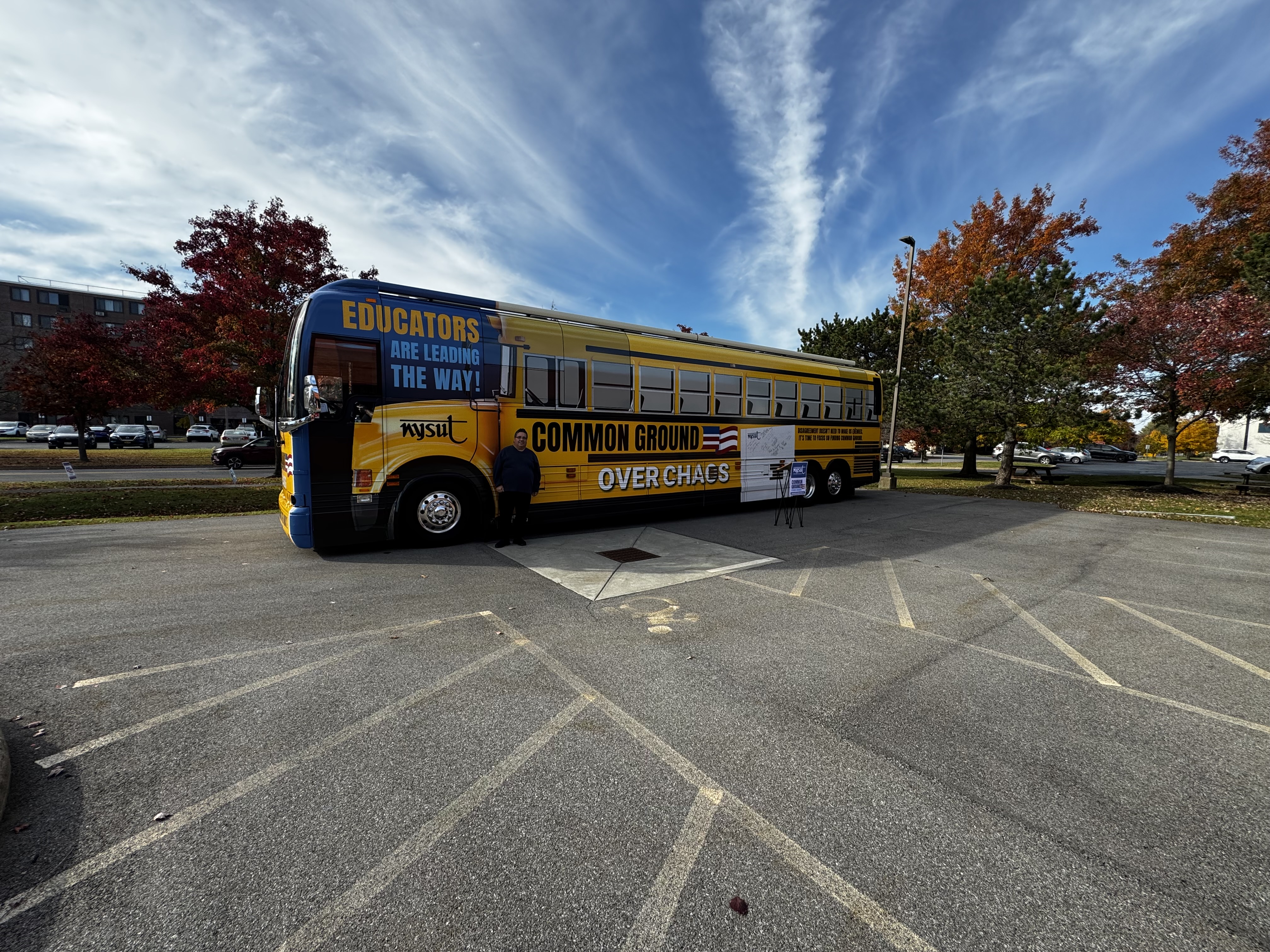 View of the rally bus