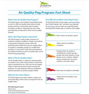 Air quality flag program